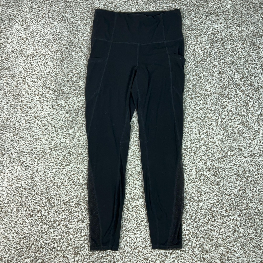 Athleta Leggings Womens Small Black High Rise Slim Mesh Pocket Stretch Athletic‎